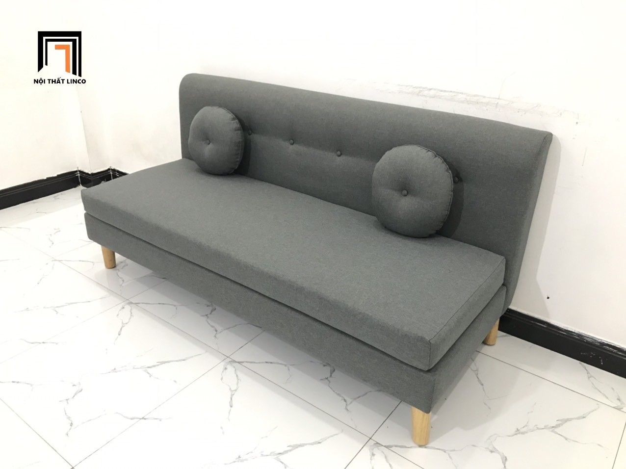  Bộ ghế sofa băng nhỏ gọn BL8 BKT dài 1m7 vải bố mềm 
