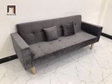  Bộ ghế sofa giường đa năng 2m GBL2 xám đen vải nhung giá rẻ 
