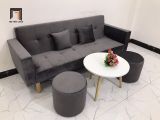  Bộ ghế sofa giường đa năng 2m GBL2 xám đen vải nhung giá rẻ 