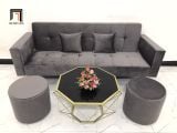  Bộ ghế sofa giường đa năng 2m GBL2 xám đen vải nhung giá rẻ 