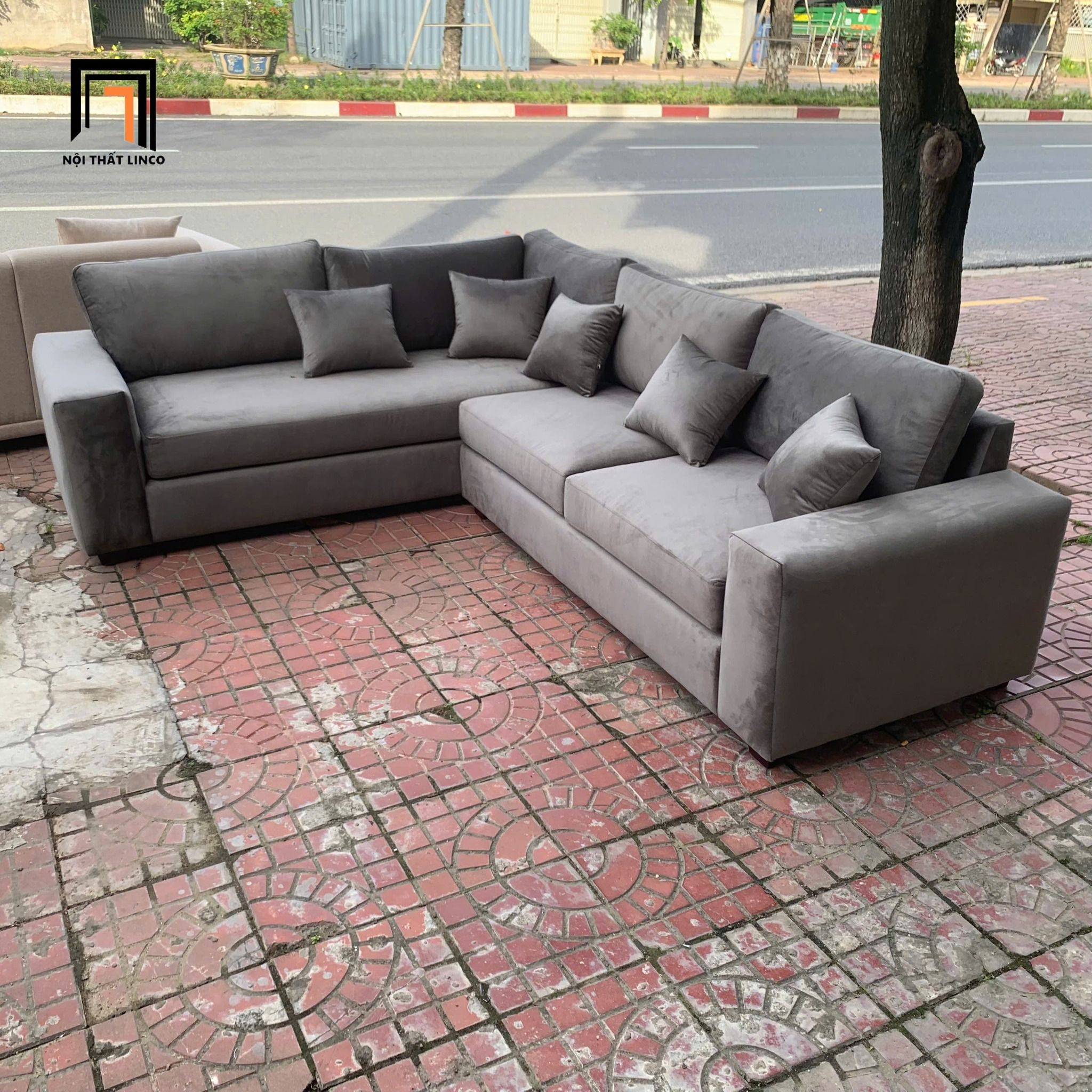  Ghế sofa góc L giá rẻ GT237 Panola 2m5 x 2m căn hộ chung cư 