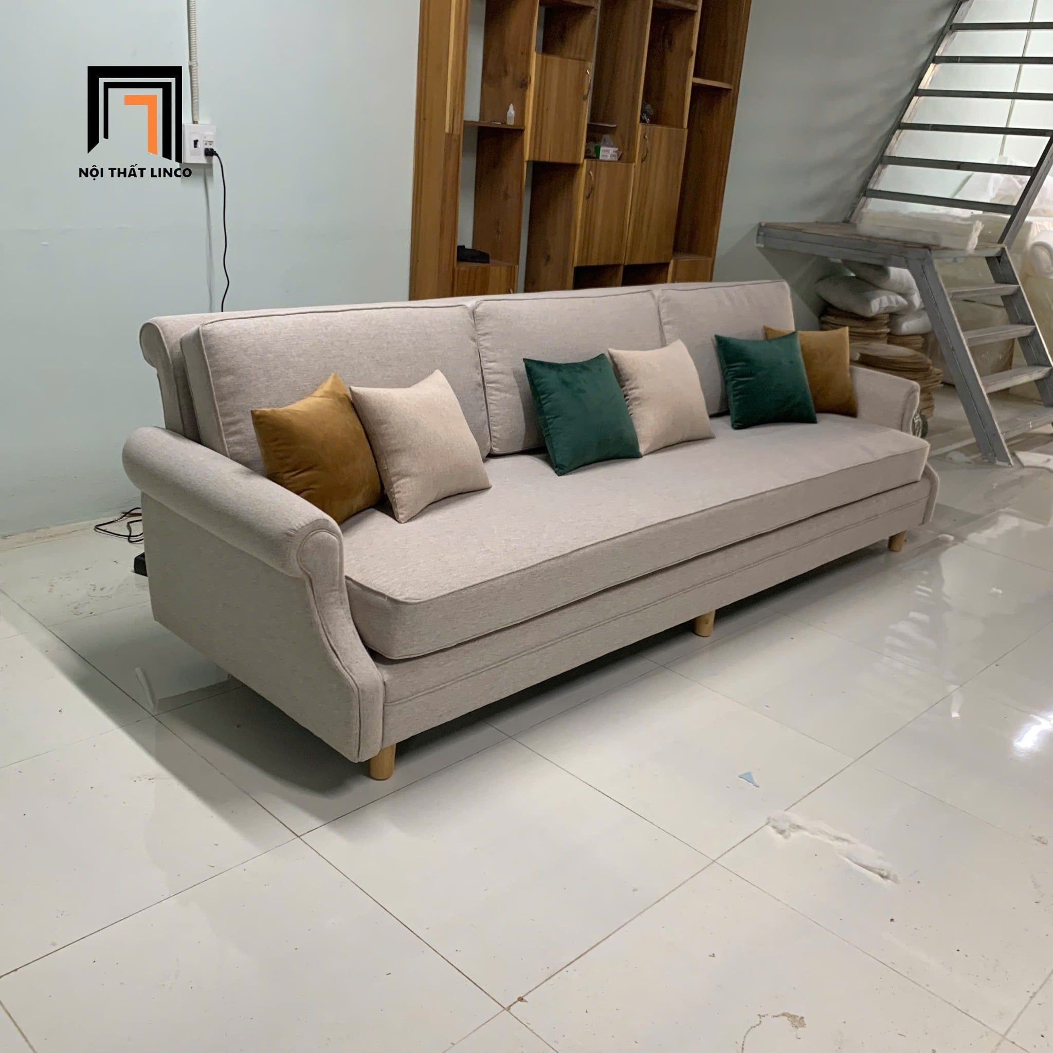  Ghế sofa băng dài 2m4 màu be BHQ90 Chapman kiểu dáng Âu Mỹ 