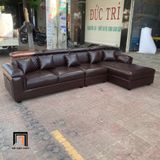 Bộ ghế sofa góc L da nâu đậm GT275 Bruin 3m x 1m6 sang trọng 