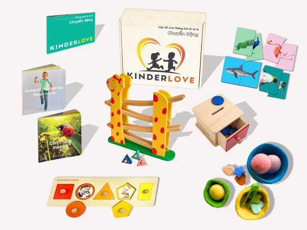 Đồ chơi Montessori - 14- Hộp Đồ Chơi Chuyển Động - Đồ Chơi Giáo Dục Cho Bé 14-15 Tháng Tuổi