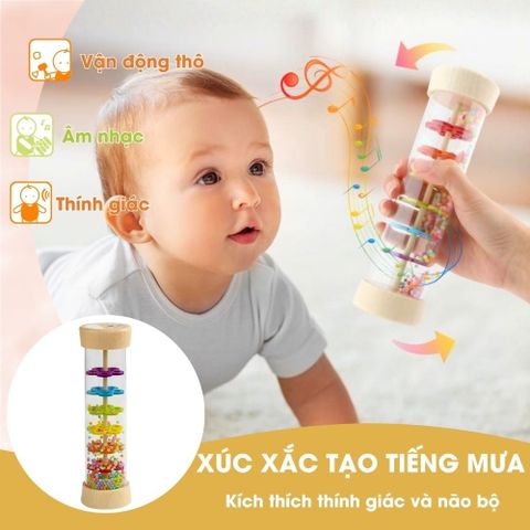  Xúc Xắc Ống Tạo Tiếng Mưa - Đồ Chơi Cho Trẻ Sơ Sinh