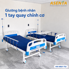 Giường bệnh nhân 1 tay quay chỉnh cơ HM-MB01-T02 chính hãng | Made in Viet Nam