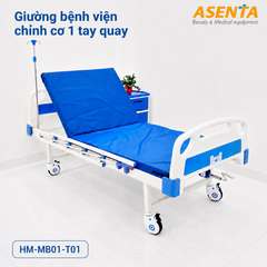 Giường bệnh nhân 1 tay quay chỉnh cơ HM-MB01-T01 chính hãng | Made in Viet Nam