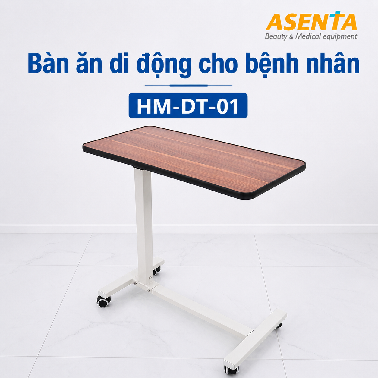 Bàn ăn di động cho bệnh nhân HM-DT-01 chính hãng | Made in Viet Nam