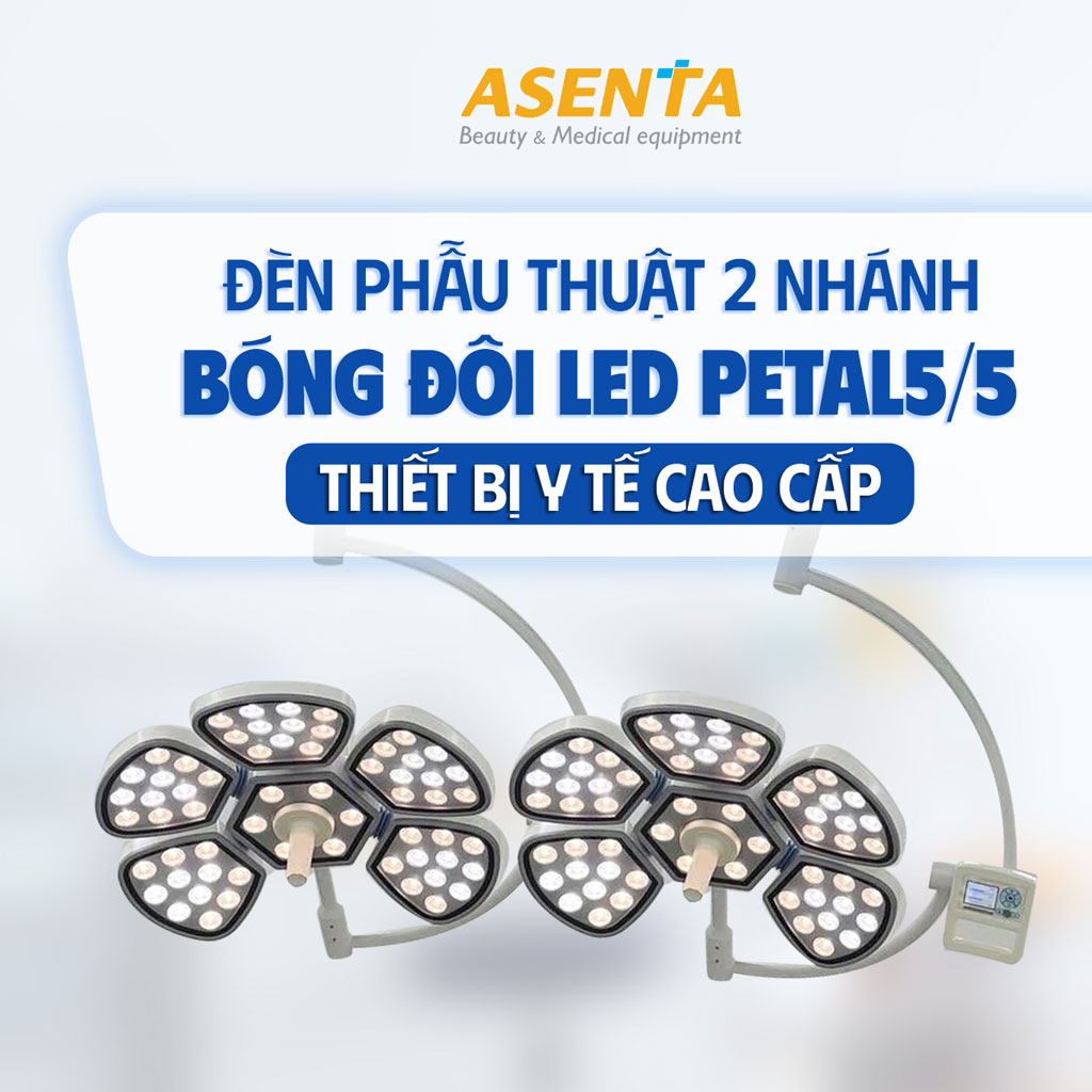Đèn mổ phẫu thuật Petal 5/5 2 nhánh treo trần
