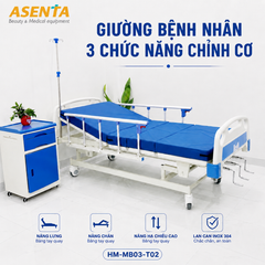 Giường bệnh nhân 3 chức năng chỉnh cơ HM-MB03-T02 chính hãng | Made in Viet Nam