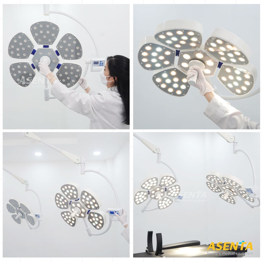 Đèn mổ phẫu thuật Petal 5/5 2 nhánh treo trần