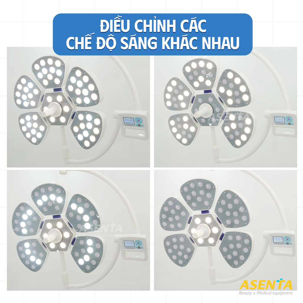 Đèn mổ phẫu thuật Petal 5/5 2 nhánh treo trần