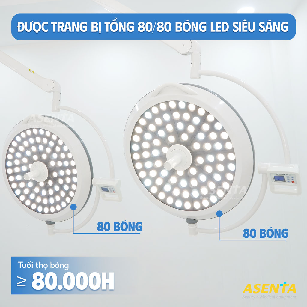 Đèn phẫu thuật 2 nhánh LED700/700 Treo trần