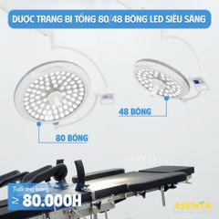 Đèn mổ phẫu thuật 2 nhánh LED500/700 treo trần