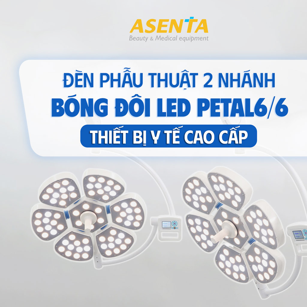 Đèn phẫu thuật PETAL 6/6 2 nhánh treo trần