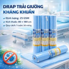 Drap trải giường y tế kháng khuẩn vải không dệt 80*180cm 25gsm
