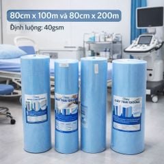 Drap trải giường y tế bằng vải không dệt dùng 1 lần 80x200m 40GSM