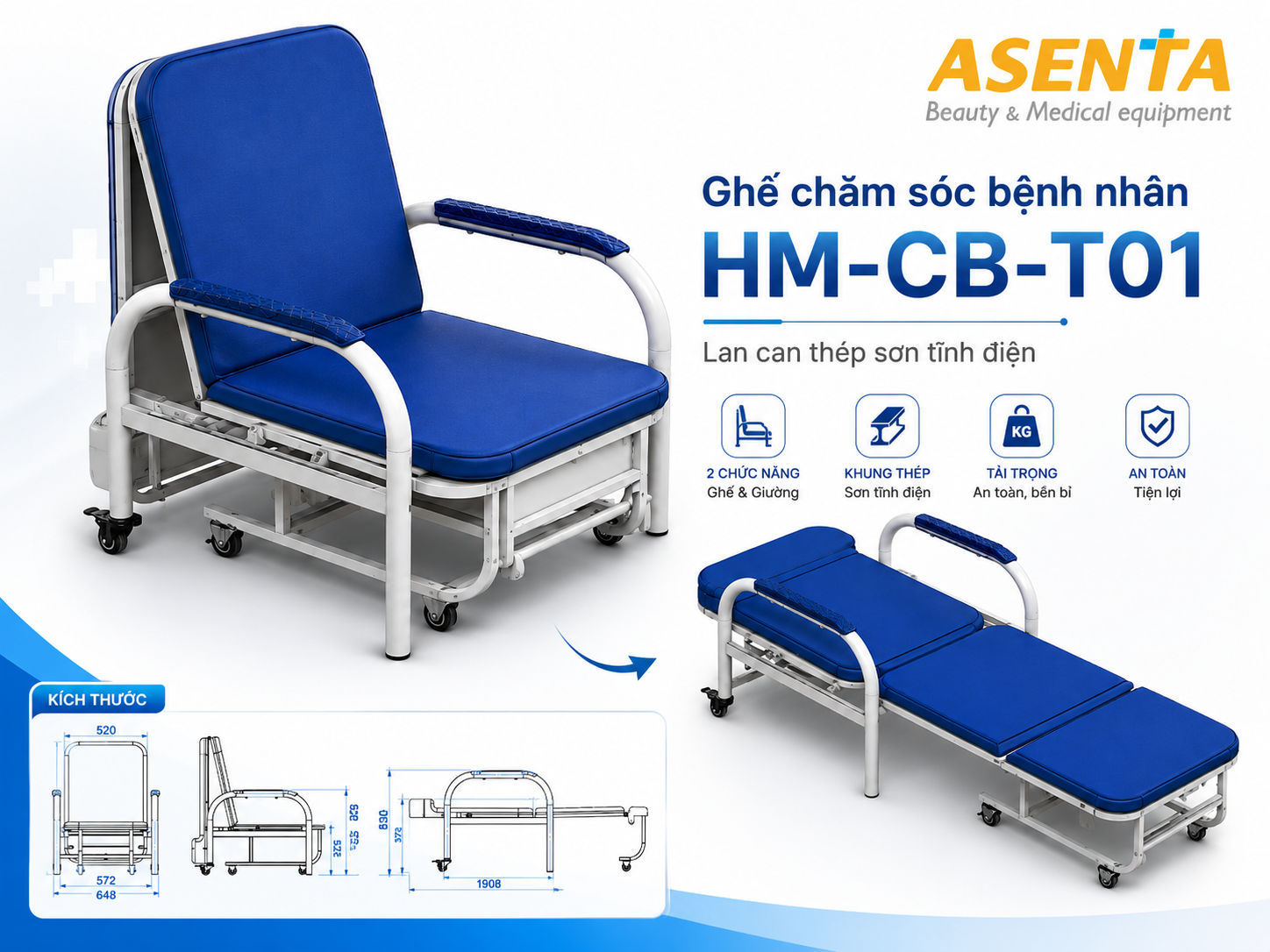 Ghế chăm sóc bệnh nhân HM-CB-T01