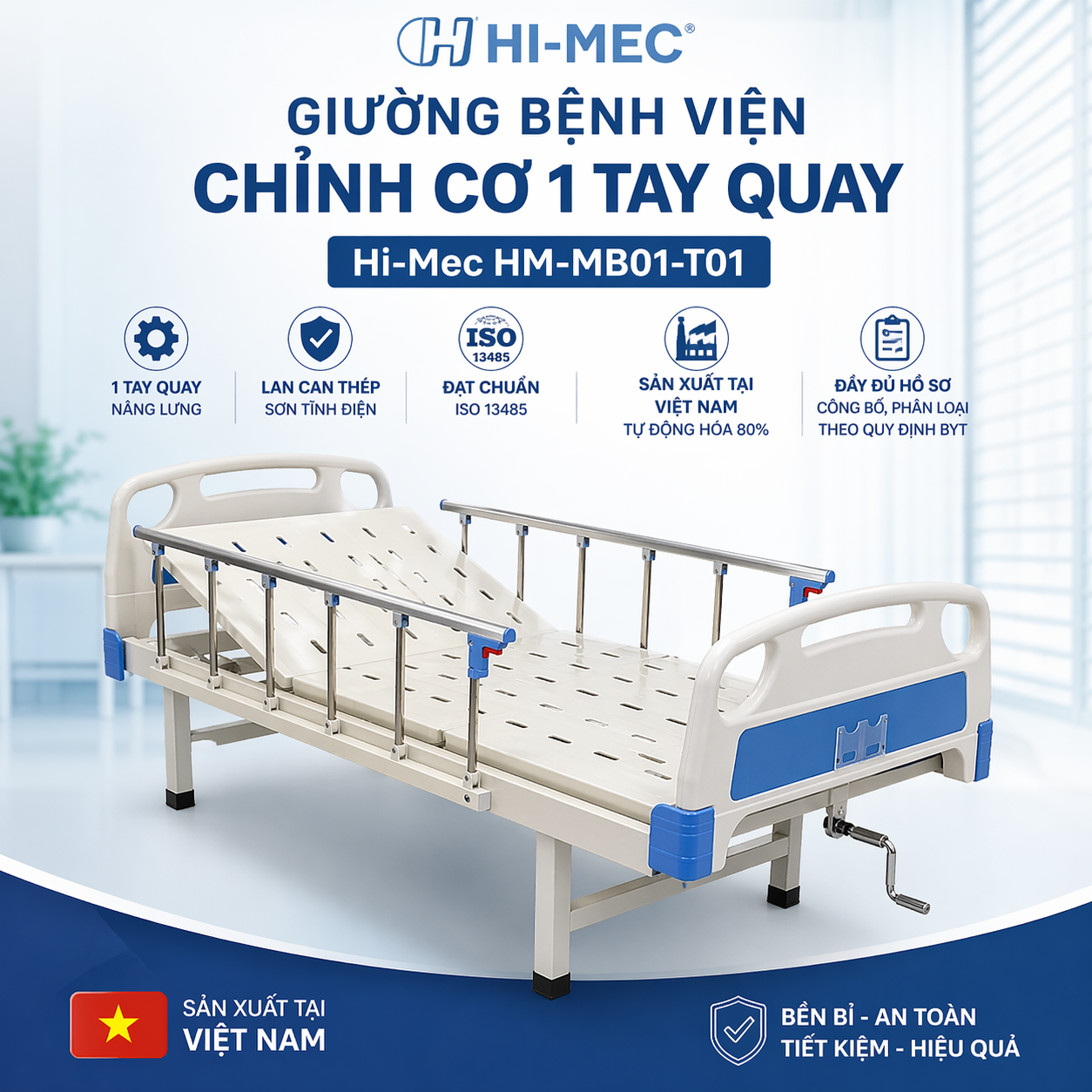 Giường bệnh viện 3 chức năng chỉnh điện HM-EB03-T03