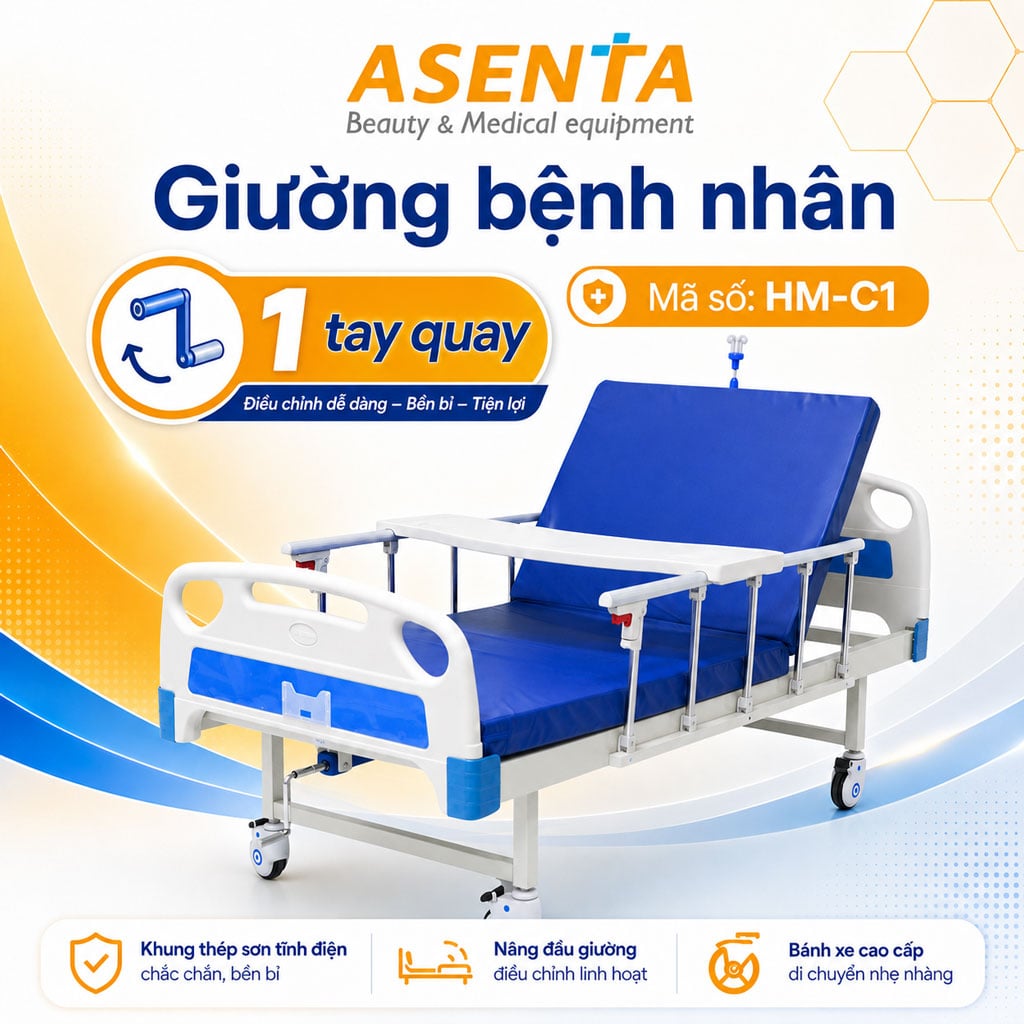 Giường bệnh nhân Humed 1 tay quay HM-C1