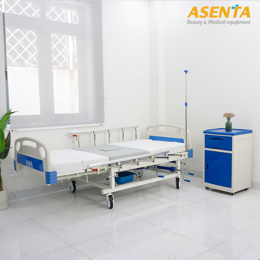 Giường hồi sức cấp cứu ICU 4 tay quay đa chức năng có bô HMNB-2010