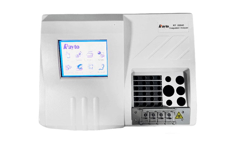 Máy xét nghiệm đông máu bán tự động tiết kiệm hóa chất và mẫu Rayto RT-2204C