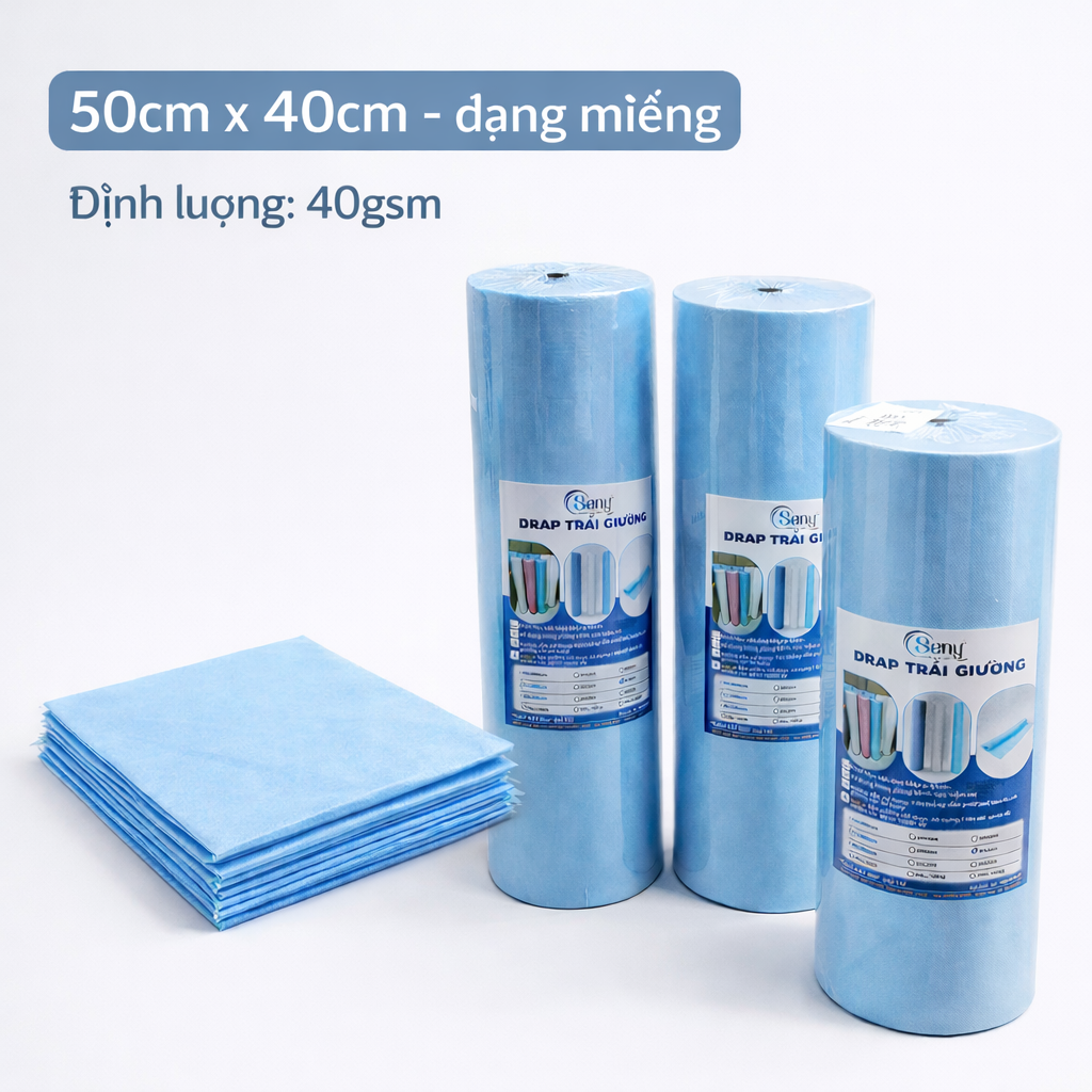 Miếng lót vải không dệt dùng trong y tế 50*40cm 40gsm