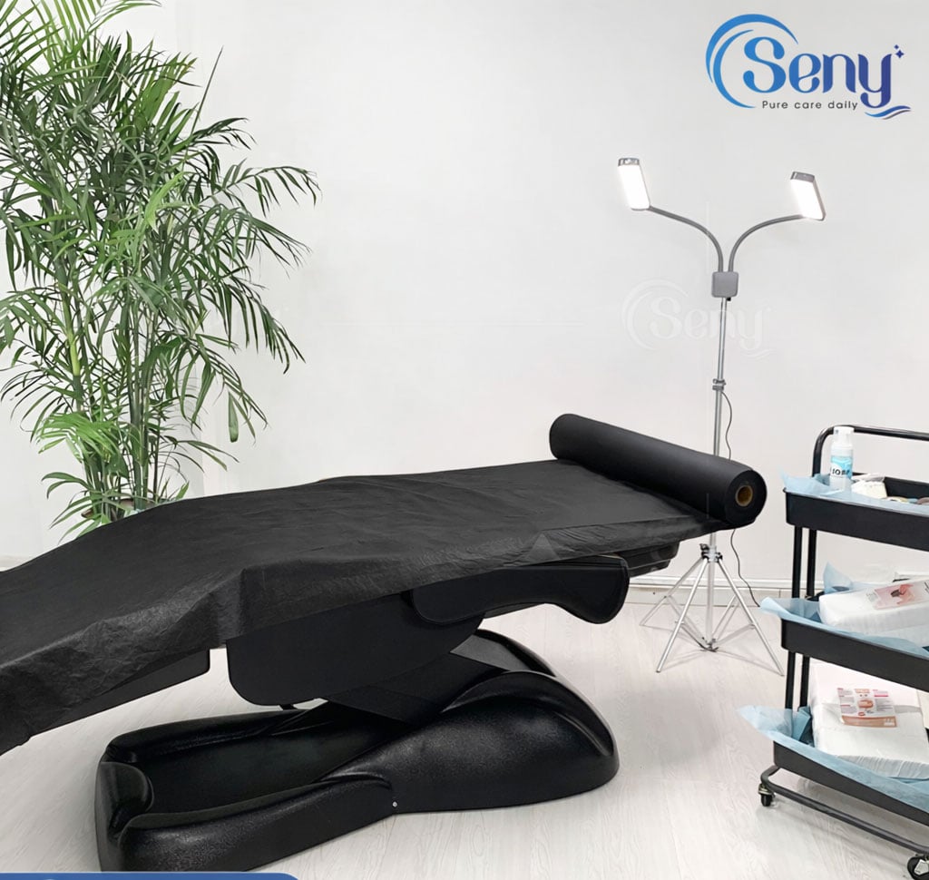 Ga trải giường phun xăm dùng 1 lần bằng vải không dệt Seny 80*180cm 30gsm