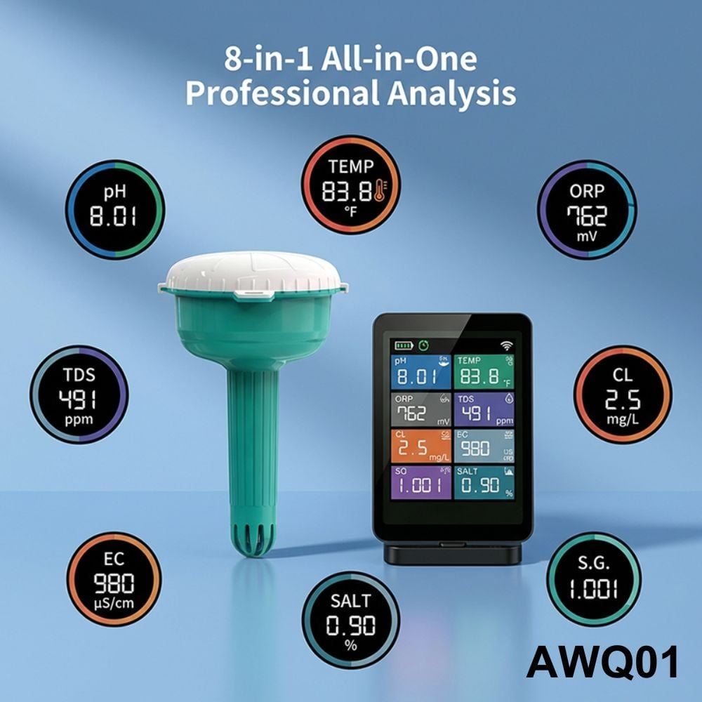Máy đo chất lượng nước AWQ01 - WIFI 8 trong 1