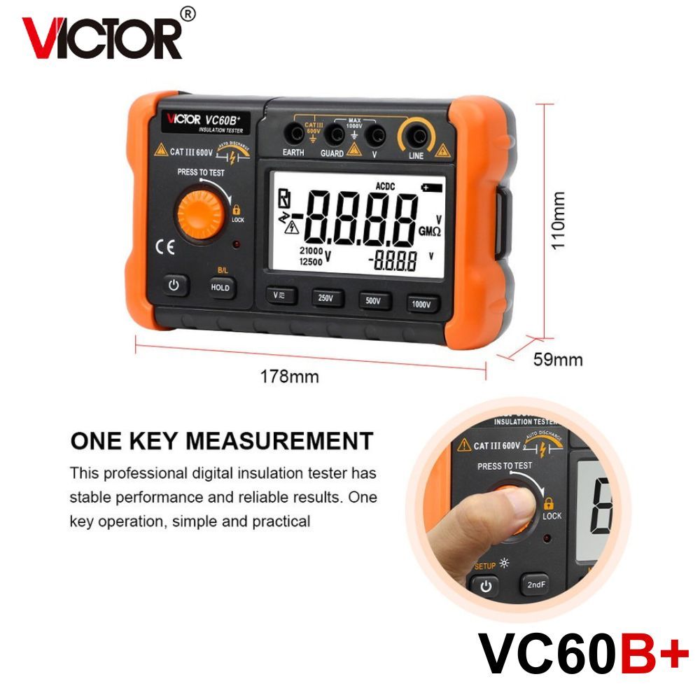 Đồng hồ đo điện trở cách điện VICTOR 60B+
