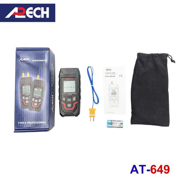 Máy đo nhiệt độ tiếp xúc Apech AT-649 loại K 1 kênh