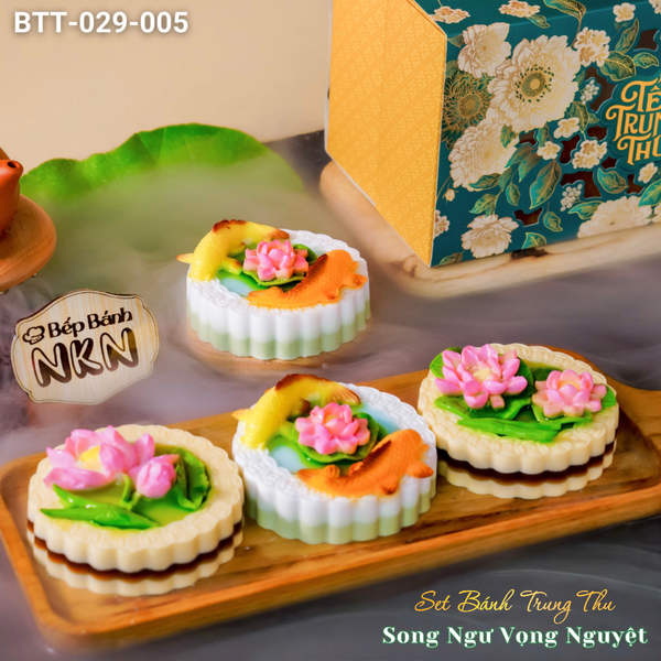  Hộp Bánh Trung Thu Song Ngư Vọng Nguyệt 4D (BTT-029-005) 