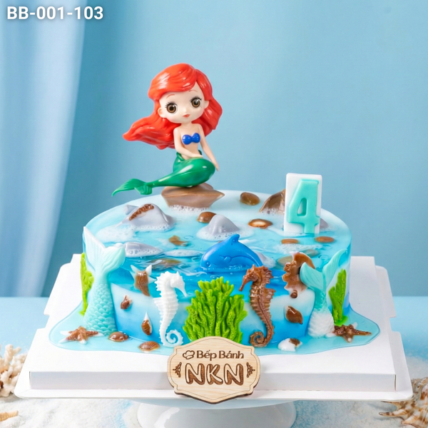  Bánh Sinh Nhật Cho Bé Mẫu Nàng Tiên Cá (BB-001-103) 