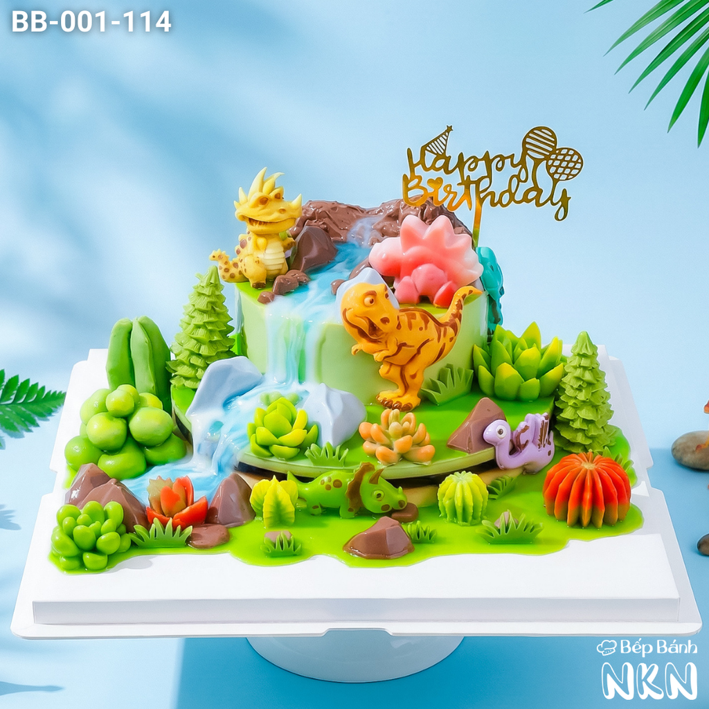  Bánh Sinh Nhật Vườn Khủng Long 2 tầng Cho Bé (BB-001-114) 