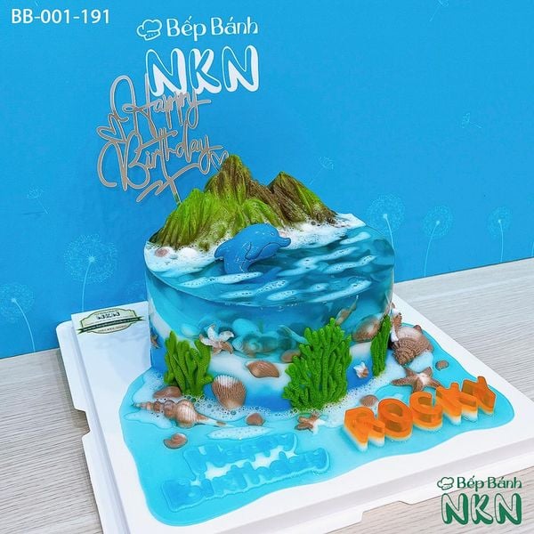  Bánh Sinh Nhật Cho Bé Mẫu Đại Dương Cá Heo (BB-001-191) 