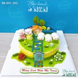  Bánh Sinh Nhật Gia Đình Heo Dễ Thương (BB-001-202) 