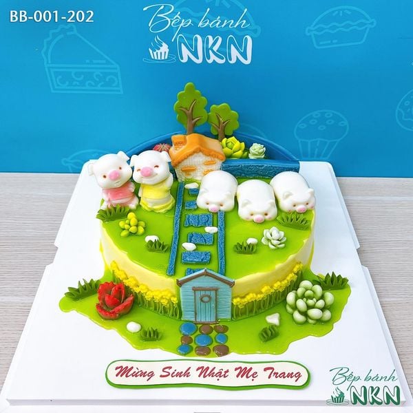  Bánh Sinh Nhật Gia Đình Heo Dễ Thương (BB-001-202) 