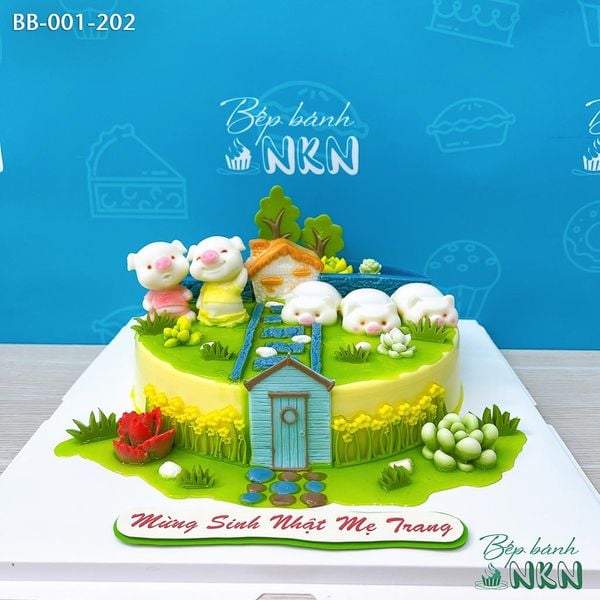  Bánh Sinh Nhật Gia Đình Heo Dễ Thương (BB-001-202) 
