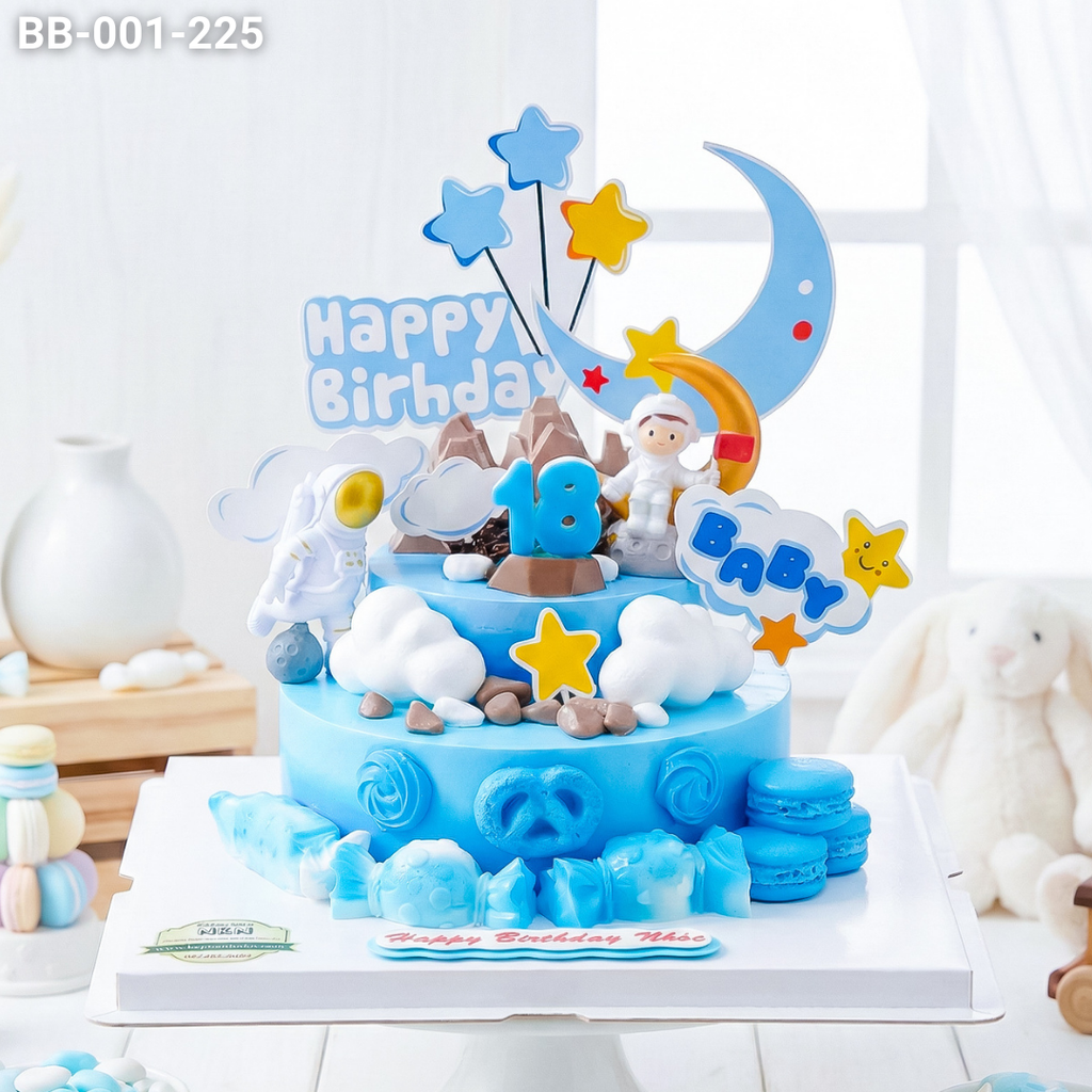  Bánh Sinh Nhật 2 Tầng Mẫu Phi Hành Gia (BB-001-225) 