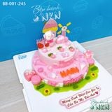  Bánh Sinh Nhật 2 Tầng Bé Heo Hồng Và Ngôi Nhà Cối Xay Gió (BB-001-245) 