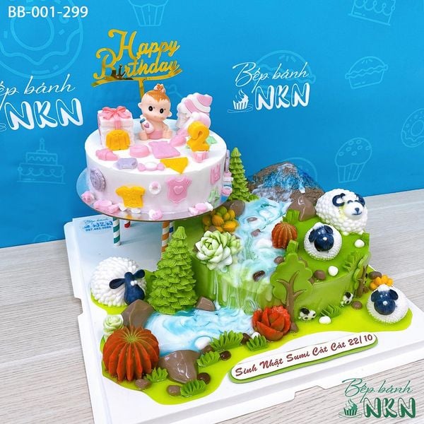  Tháp Bánh Sinh Nhật 2 Tầng Đồi Cừu (BB-001-299) 