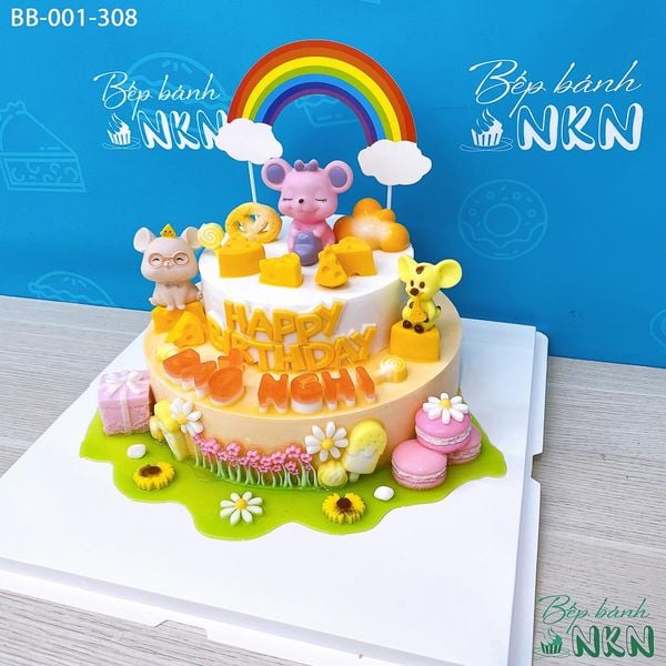  Bánh Sinh Nhật 2 Tầng Cho Bé Tuổi Tý (BB-001-308) 