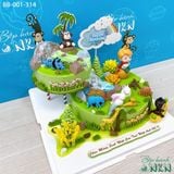  Tháp Bánh Sinh Nhật 2 Tầng Hoàng Tử Và Vương Quốc Khỉ (BB-001-314) 
