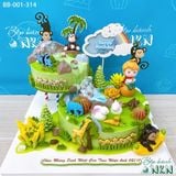  Tháp Bánh Sinh Nhật 2 Tầng Hoàng Tử Và Vương Quốc Khỉ (BB-001-314) 
