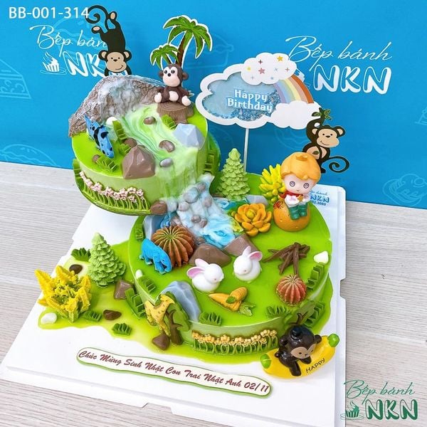  Tháp Bánh Sinh Nhật 2 Tầng Hoàng Tử Và Vương Quốc Khỉ (BB-001-314) 