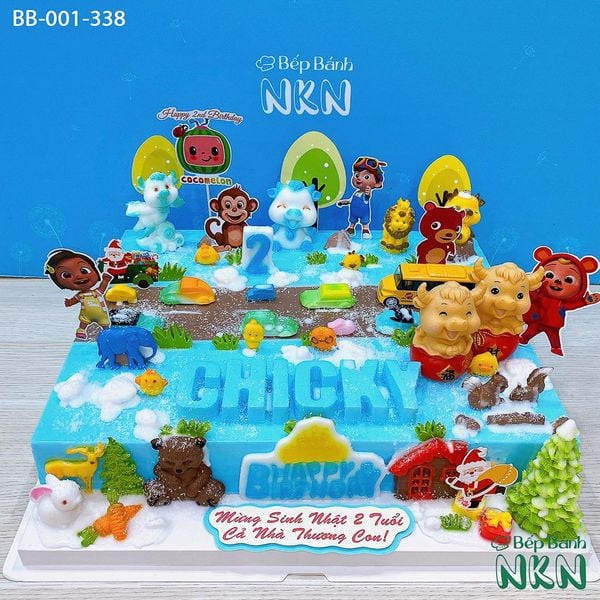  Bánh Sinh Nhật Cocomelon x Ông già Noel (BB-001-338) 