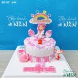  Bánh Sinh Nhật Công Chúa Ôm Mèo (BB-001-344) 