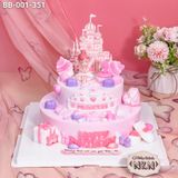  Bánh Sinh Nhật Sinh Nhật Công Chúa Ôm Mèo 2 Tầng (BB-001-351) 