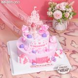  Bánh Sinh Nhật Sinh Nhật Công Chúa Ôm Mèo 2 Tầng (BB-001-351) 