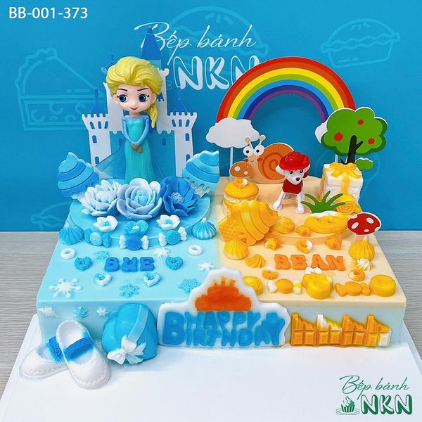  Bánh Sinh Nhật Đôi Công Chúa Elsa - Chú Chó Paw Trol (BB-001-373) 